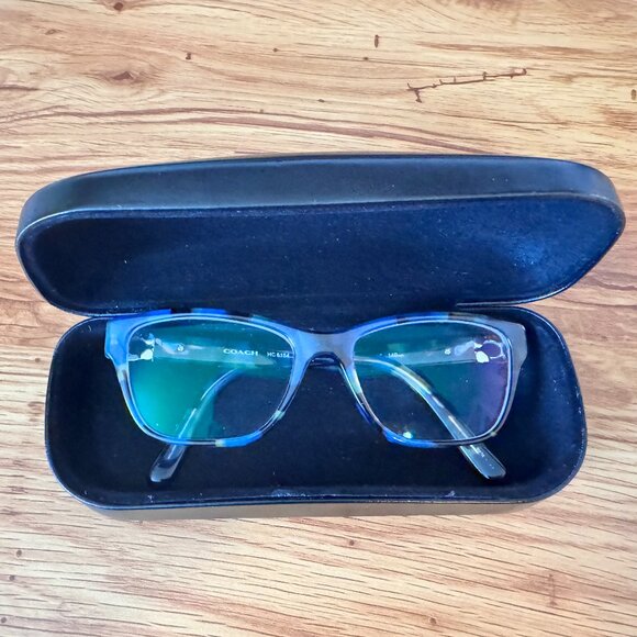 COACH Blue Tortoise Eyeglass Frames w/ Case | HC6154 5613 - Picture 2 of 10